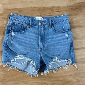 Abercrombie & Fitch Frayed Blue Jean Shorts